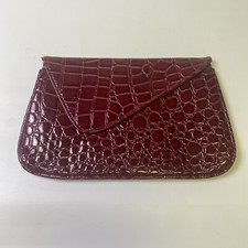 Faux Alligator Envelope Clutch - Red