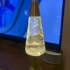 Original Lava Lamp Gold Base Motion Glitter Retro 14.5 Instant Action H2131 Read