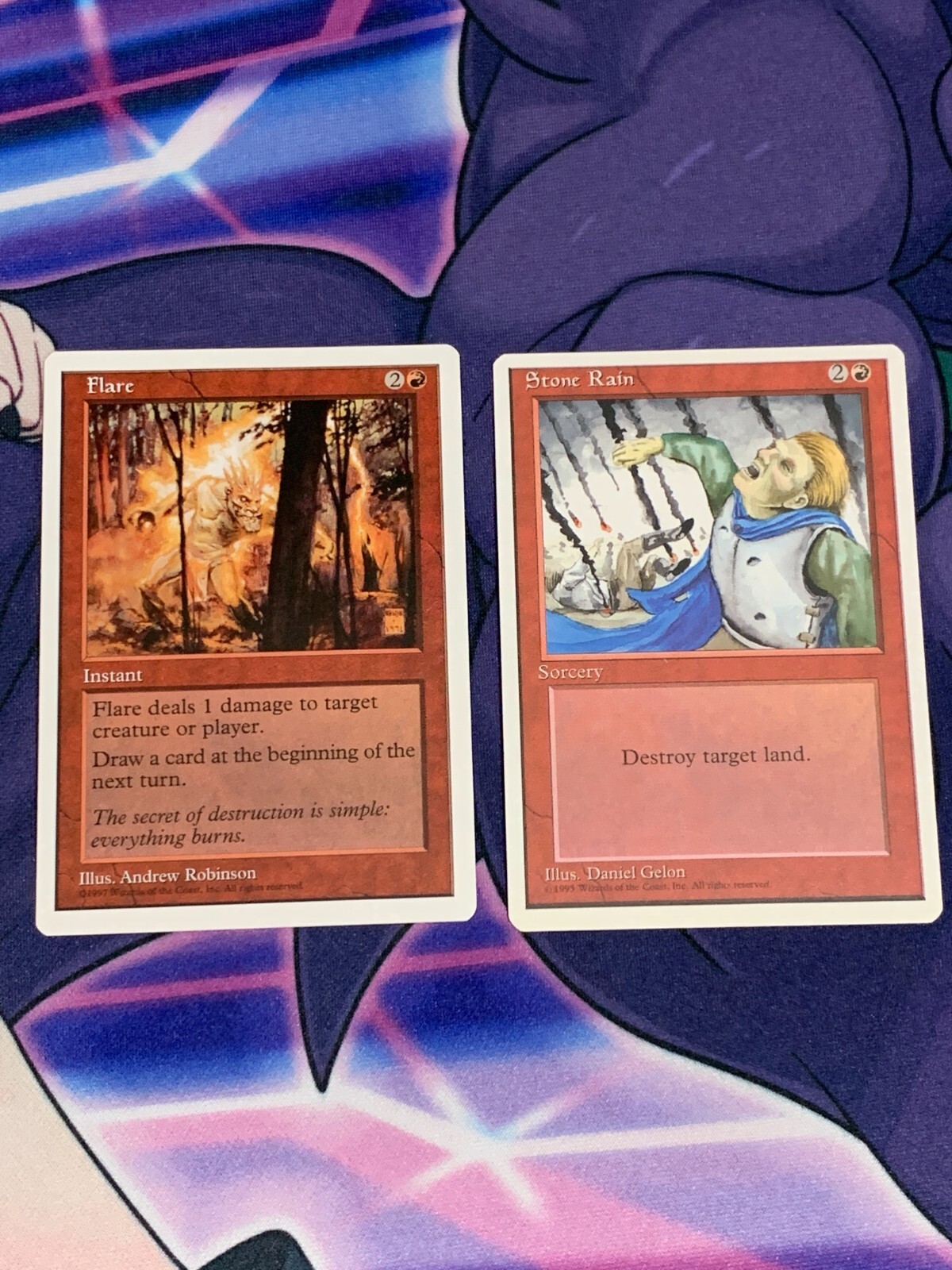 C1660 MAGIC GATHERING 4TH EDITION FLARE STONE RAIN NM MTG