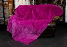 Echte Nerzfelldecke in Pink Echtpelz Decke Felldecke Pelzdecke Fell Kuscheldecke