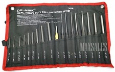 18pc FORGED STEEL ROLL PIN PUNCH SET in ROLL UP POUCH CASE RIFLE GUNSMITHING SAE