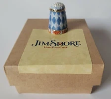Jim Shore QUILT PATTERN THIMBLE Porcelain Sewing Quilting 4020601 w/ Box
