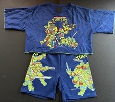 1990 Teenage Mutant Ninja Turtles Boy  s Shirt And Shorts Pajamas VTG