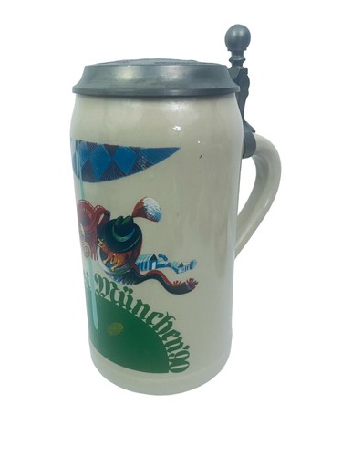 Oktoberfest Beer Stein Mug 1990 1L Stoneware Munich Erhard Schutze Germany - Picture 4 of 10