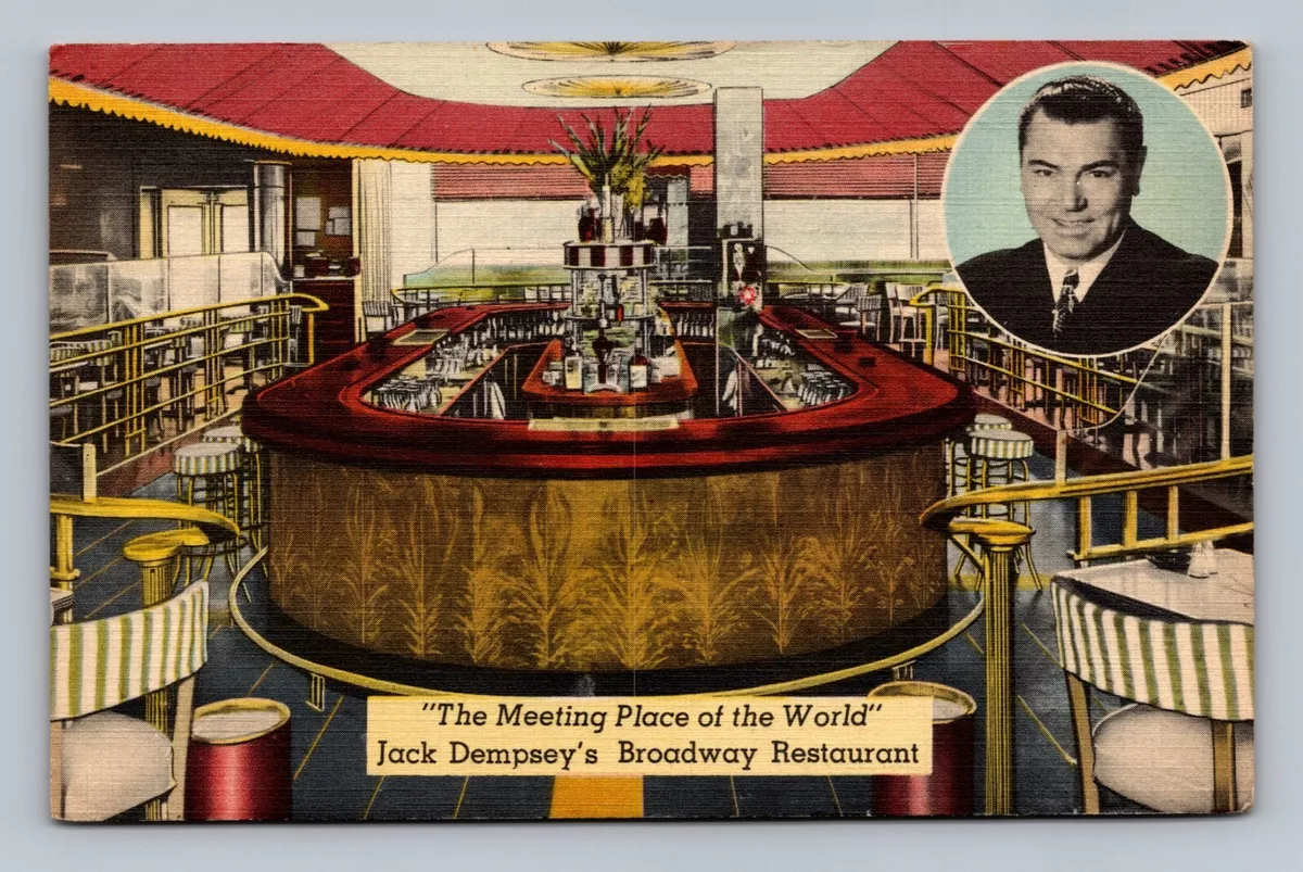 NEW YORK CITY JACK DEMPSEY S BROADWAY RESTAURANT ON BROADWAY POSTCARD F 22 2