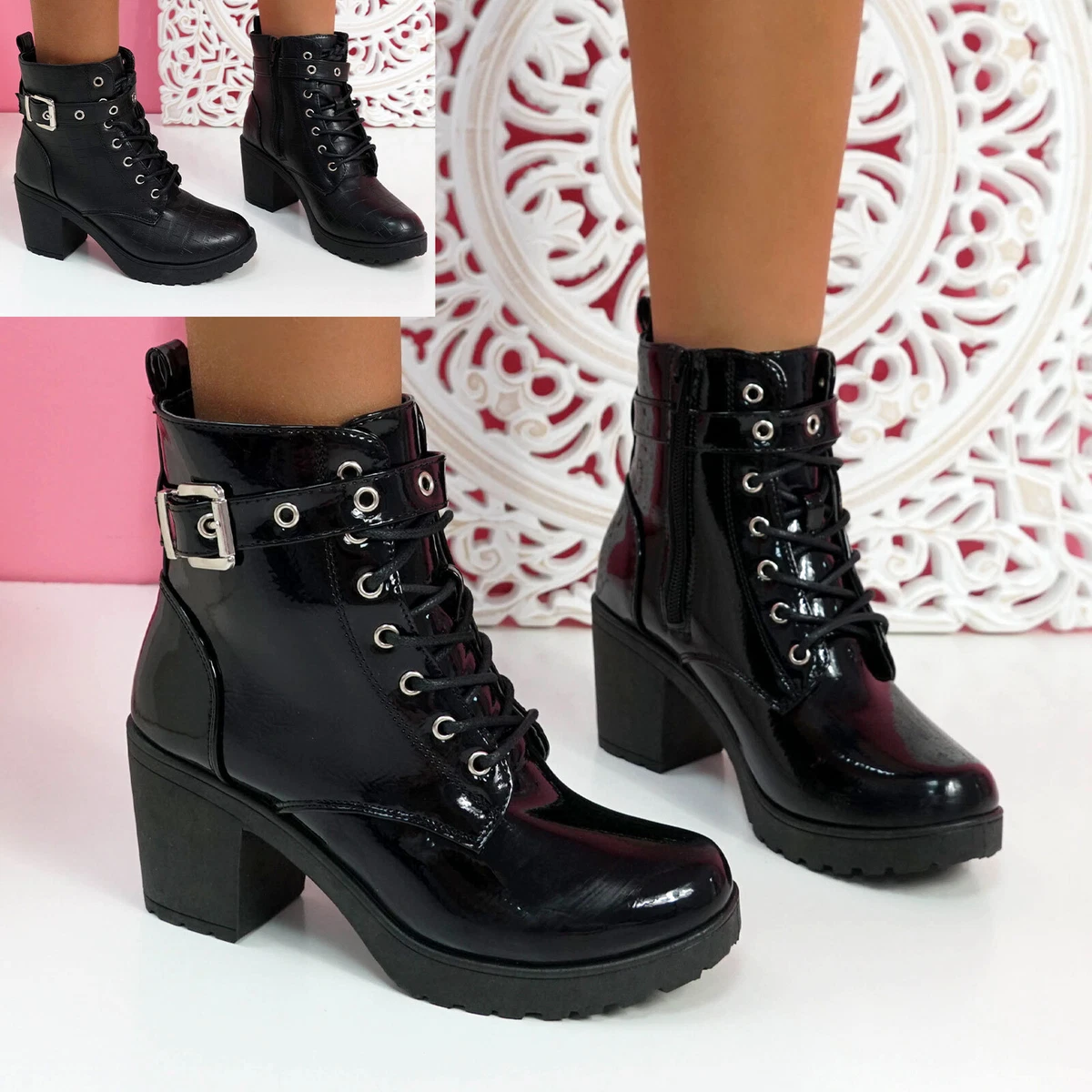 Winter block cheap heels