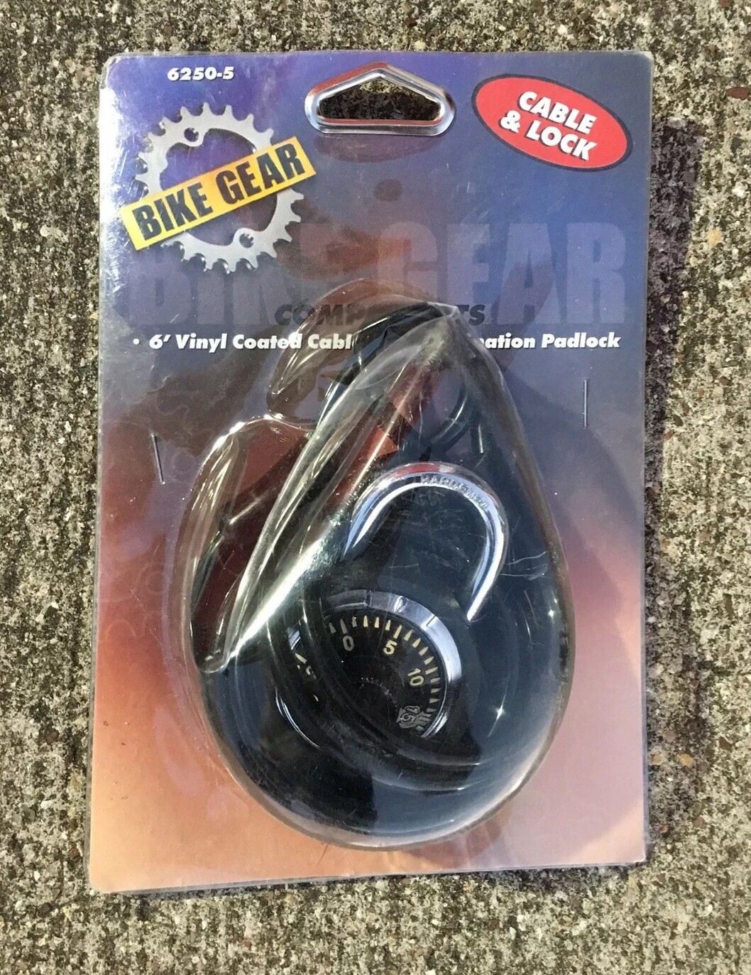Bike Gear Lock 6250 Vinyl Coated Cable & Combination Padlock Master