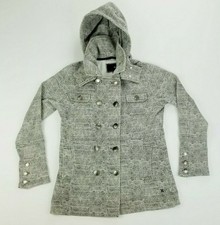 Hurley Small Womens Flannel Double Breasted Detachable Hoodie Turtleneck Jacket