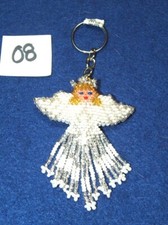 Adorable 3" Beaded Guardian Angel Keychain Handmade New 08