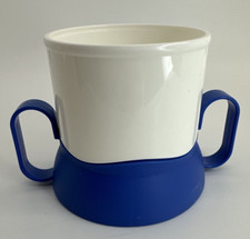 Tupperware Children Drinking Tumbler Cup in Blue/White 2 stages 7oz 2546 VTG