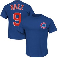Chicago Cubs Javier Baez&nbsp; #9 Large T Shirt - Royal - Majestic Threads MLB