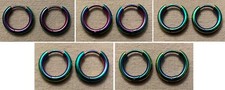RAINBOW HOOP EARRINGS, Stainless Steel - 1 Pair, 10mm, 2.5mm wide- CHOOSE From 5