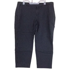 Old Navy Harper Mid Rise Capri Pants Black Checkered Sz 16 Regular