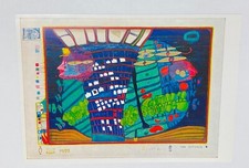 Rare Postcard Friedensreich Hundertwasser 1977 “Exodus Into Space” Foil Art P2