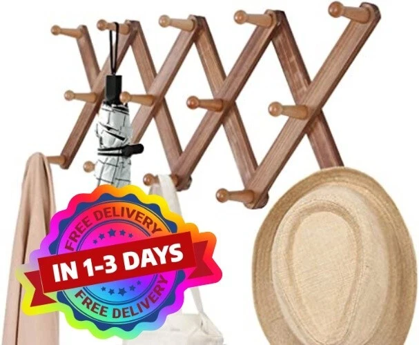 perchero de pared madera para colgar ropa bolsos colgador organizador ropa