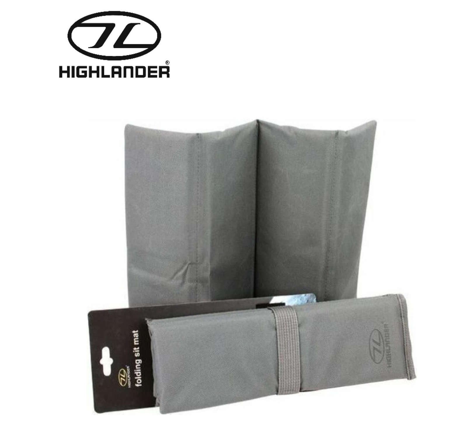 Highlander Sit Mat Folding Padded Sit Mat Hiking Walking Backpacking Grey