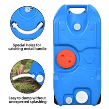 RV Waste Holding Tank Portable 10.6 Gallon 40L Waste Water Tank for Camper Dump