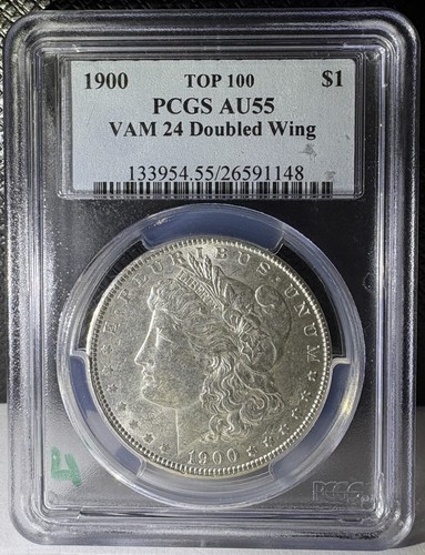 1900 Morgan Silber 1 Dollar Münze PCGS AU 55 VAM 24 Doubled Wing
