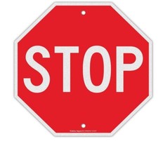 Stop Sign, Street Slow Warning Reflective Signs, 12 x 12 Inches Octagon.040 Rust