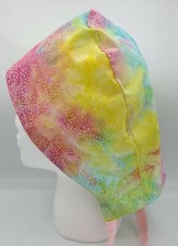 Rainbow Color Pattern with spots Indonesian Batik Medical Surgical SCRUB CAP