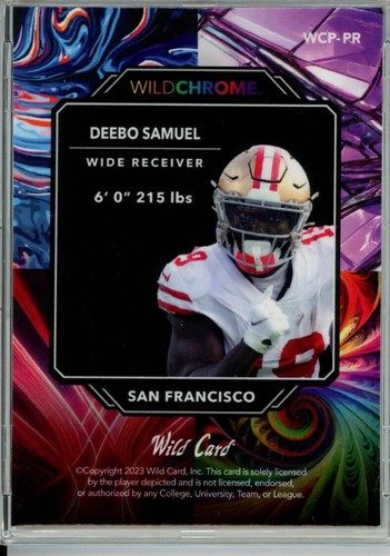 Deebo Samuel Promo 2023 Wild Card Wildchrome cromo refractor 49ers 2/3 - Imagen 2 de 2