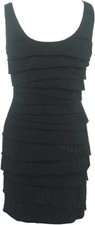 SZ 2 NINE WEST WOMENS LAYERED "LBD" LITTLE BLACK DRESS COCKTAIL PARTY Ruffle
