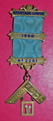 Freimaurer Past Master's Jewel Armitage Lodge No 2261 Birmingham Silber Punze