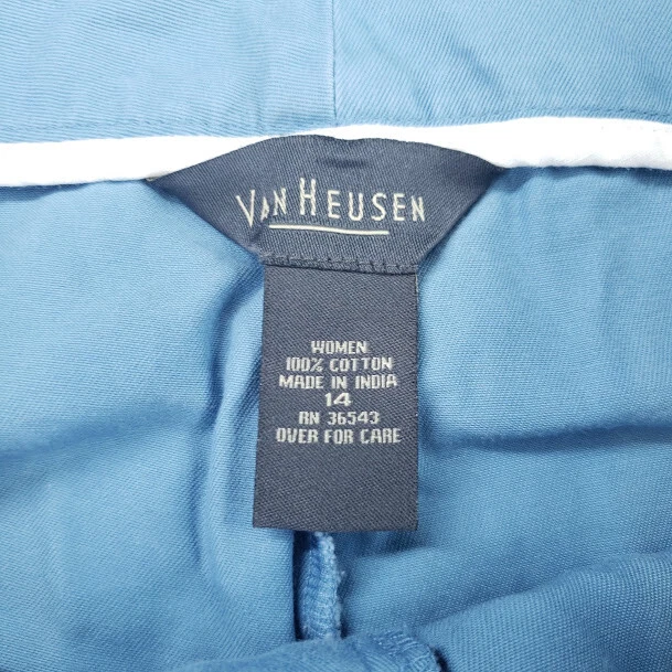 Pantalones cortos de algodón Van Heusen 14 azules para mujer Foto 2 de 4
