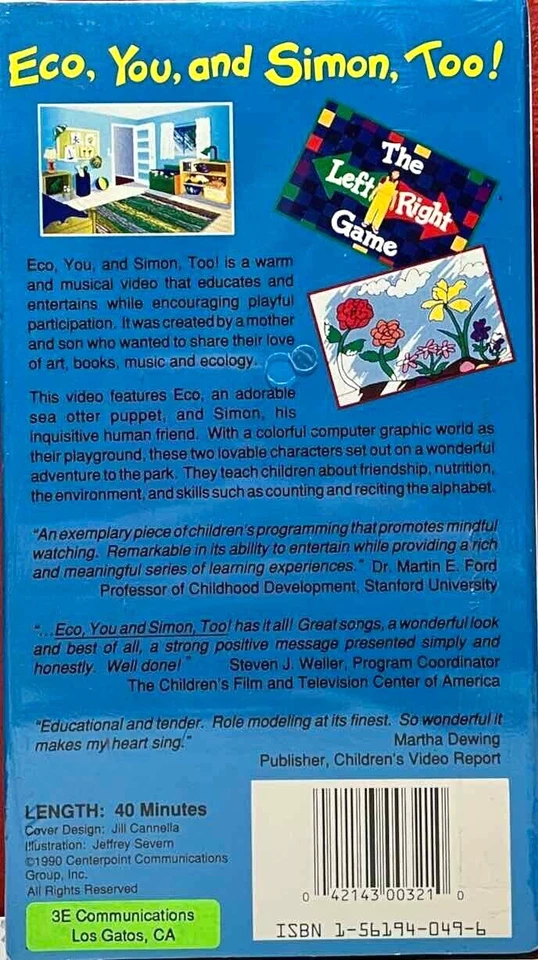 Sealed VHS Videotape Children ECO, YOU and SIMON, TOO! Educational '90 - Image 4 of 4