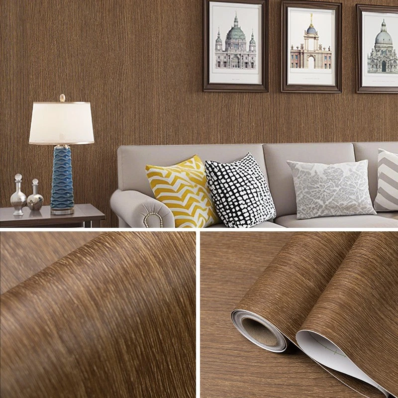 Papel pintado autoadhesivo con estructura de madera - Peel & Stick, decoración del hogar, 60 cm de ancho
