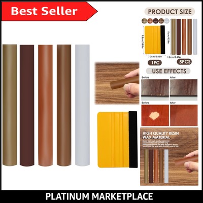 Einfach zu bedienendes 5-Farben Wachsfüller Set für Holzkratzer & Dellen Reparatur mit Schaber