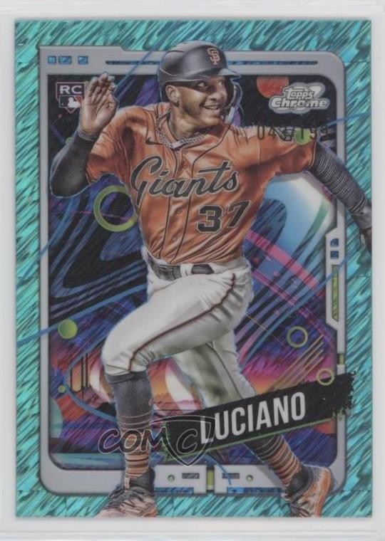 2024 Topps Cosmic Chrome Aqua Equinox Refractor /199 Marco Luciano #99 Rookie RC