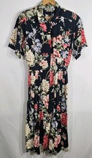 Vintage Carol Anderson Dress Womens 5/6 Floral Button Up Collared Midi 80s USA