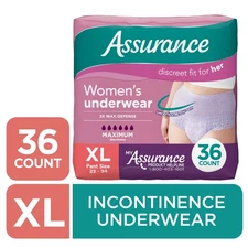 Assurance Women's Incontinence & Postpartum Underwear, XL , Maximum Absorbency