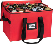 Christmas Ornament Storage Container, Box Stores up to 96, Adjustable Dividers