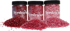 Syedra Broken Crushed Glass Glitter 1-3Mm Set of 3,Crushed Glass for Crafts Epox