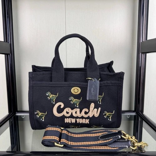 Coach Cargo Tote Bag 26 Lexi Print CZ129 Black
