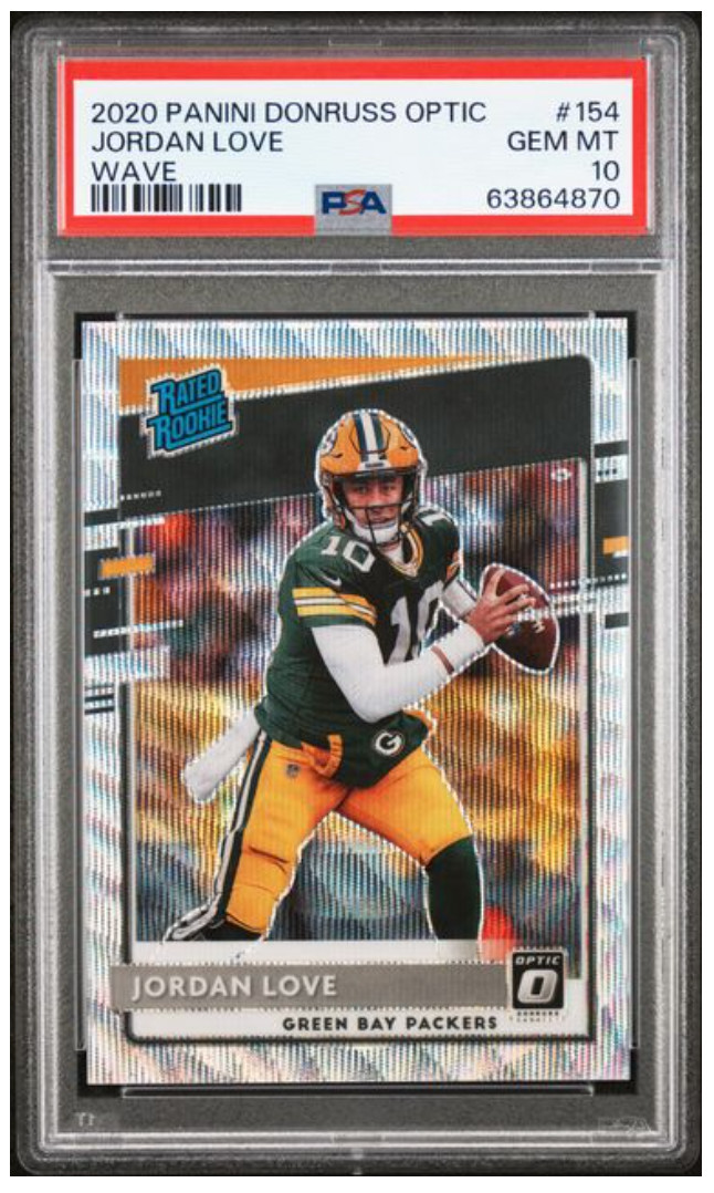 2020 Panini Donruss Optic #154 Jordan Love Silver Wave /199 RC PSA 10