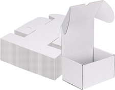 7X5X4 Inch Shipping Boxes Pack of 50, White Small Corrugated Cardboard Box for M