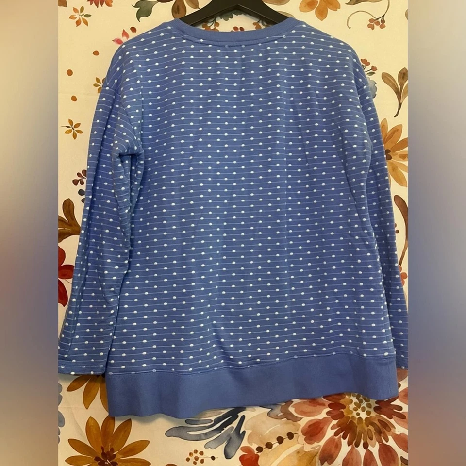 Suéter informal T by Talbots S azul púrpura blanco punto rayas preppy ligero oficina Foto 2 de 4