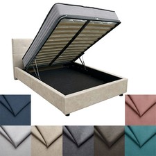 Letto Piazza e Mezza Contenitore in Tessuto con Rete Ortopedica a Doghe 120x190