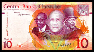 Lesotho Billet 10 MALOTI ND 2021 NEW Nouveau King Moshoeshoe II NEUF UNC