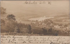 McIndoe Falls Vermont Bird's Eye View Upper End of Town 1900s RPPC Postcard