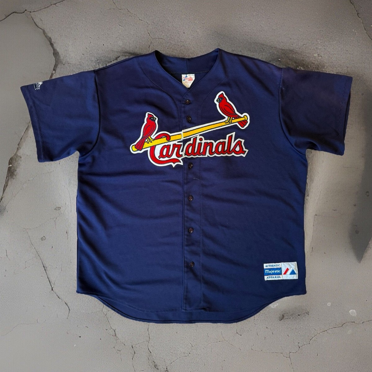 Vintage St Louis Cardinals Jersey XL Navy 90s Majestic Made