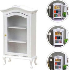 1/12 Dollhouse Wooden Furniture Mini Cabinet Miniature Display Cabinet Bookcase