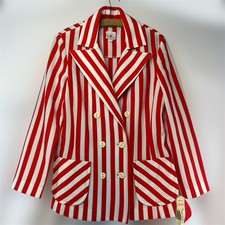 70s Bodin Knits Blazer size 12 Red White Stripe