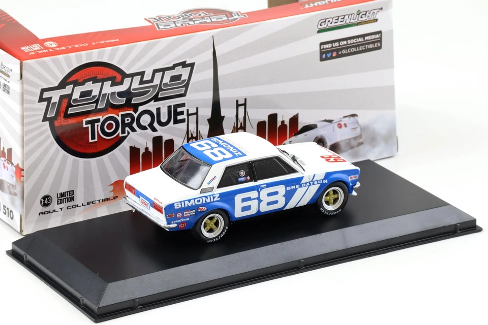 1:43 Greenlight 1972 BRE Datsun 510 Peter Gregg #68 Brock Racing Enterprises - Photo 2/3