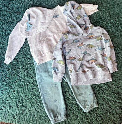 Carter's Boys 2-Piece Hoodie & Cuffed Jogger Pants Set 3T Dino Fleece