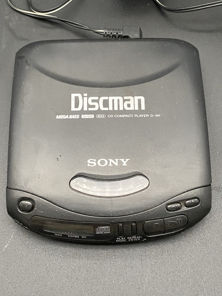 Sony Discman Model D-141 Black Portable Mega Bass CD Player With