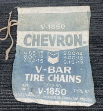  Vintage Chevron Chain Tire Chains V-bar V-1850 Cloth Bag Only Gas Oil Theme